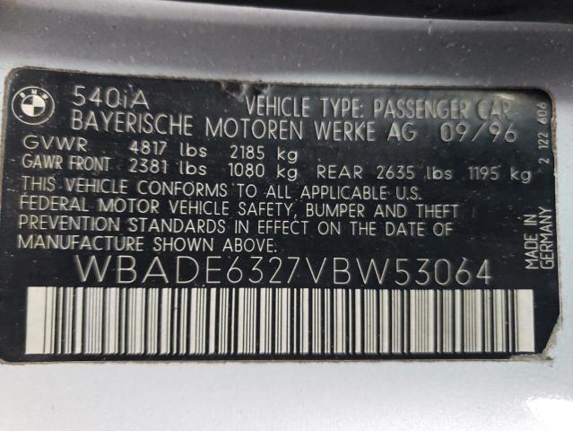 WBADE6327VBW53064 - 1997 BMW 540 I AUTOMATIC فضي صورة 12