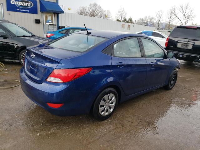 KMHCT4AE3GU008680 - 2016 HYUNDAI ACCENT SE BLUE photo 3