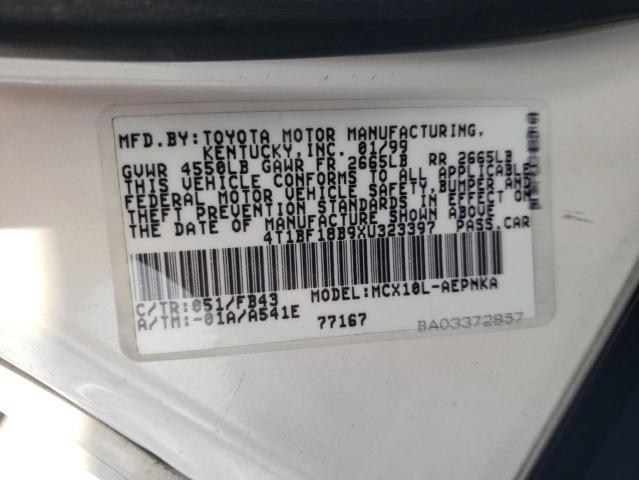 4T1BF18B9XU323397 - 1999 TOYOTA AVALON XL WHITE photo 12