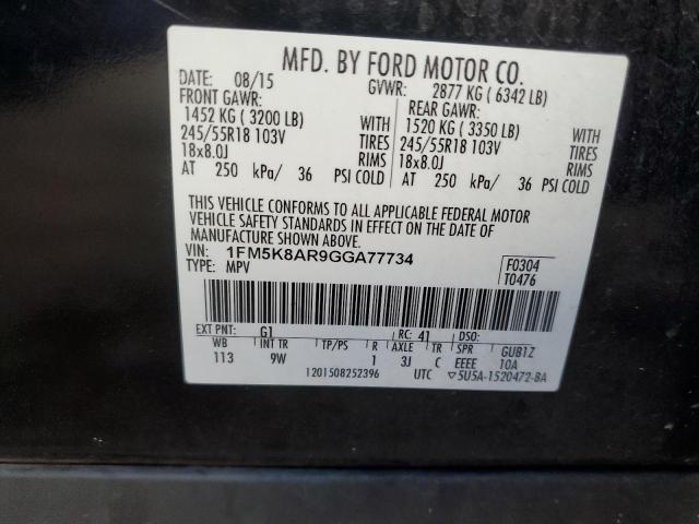 1FM5K8AR9GGA77734 - 2016 FORD EXPLORER POLICE INTERCEPTOR 黑色 照片 13