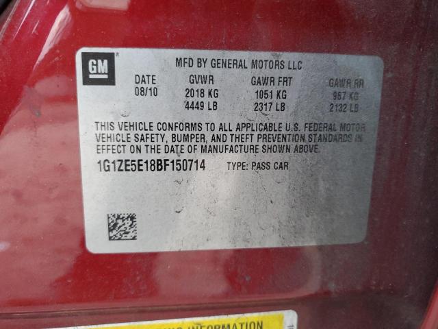 1G1ZE5E18BF150714 - 2011 CHEVROLET MALIBU LTZ ბურგუნდია ფოტო 12