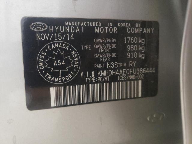 KMHDH4AE0FU386444 - 2015 HYUNDAI ELANTRA SE SILVER photo 13