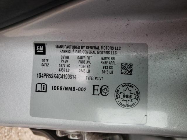 1G4PR5SK4C4190314 - 2012 BUICK VERANO CONVENIENCE SILVER photo 13