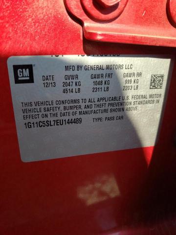 1G11C5SL7EU144489 - 2014 CHEVROLET MALIBU 1LT RED photo 12