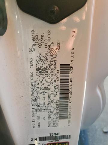 5TFUX4EN0BX002673 - 2011 TOYOTA TACOMA ACCESS CAB თეთრი ფოტო 13