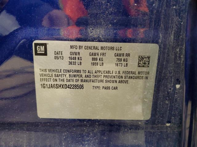 1G1JA6SHXD4228506 - 2013 CHEVROLET SONIC LS 蓝色 照片 12