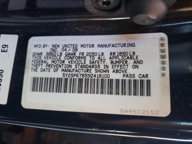 5Y2SP67859Z418100 - 2009 PONTIAC VIBE BLUE photo 12