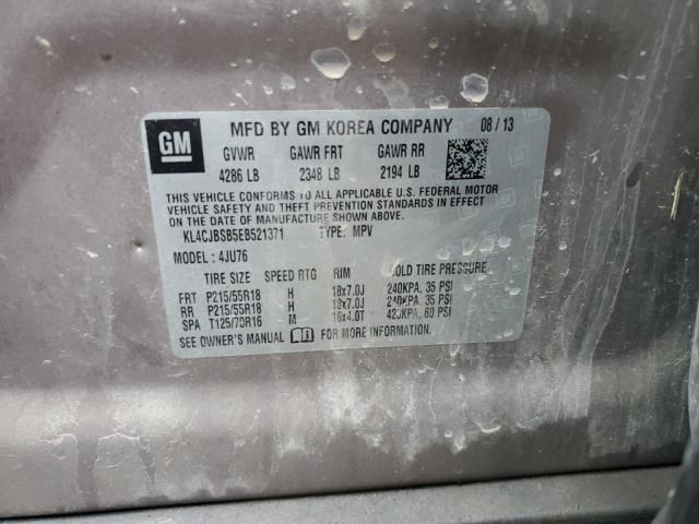 KL4CJBSB5EB521371 - 2014 BUICK ENCORE CONVENIENCE ვერცხლისფერი ფოტო 13