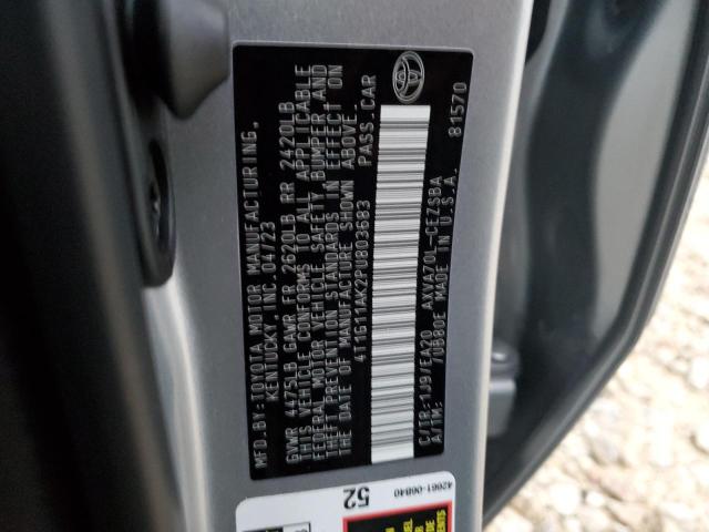 4T1G11AK2PU803683 - 2023 TOYOTA CAMRY SE NIGHT SHADE SILVER photo 12