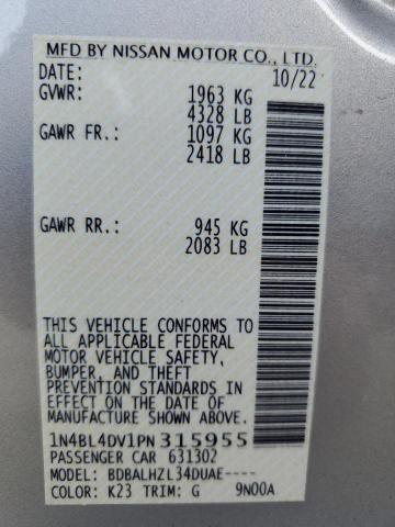 1N4BL4DV1PN315955 - 2023 NISSAN ALTIMA SV SILVER photo 12