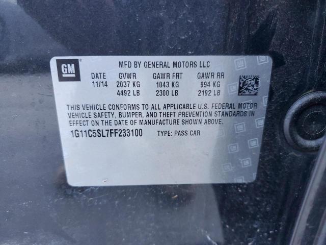 1G11C5SL7FF233100 - 2015 CHEVROLET MALIBU 1LT 石墨色 照片 12