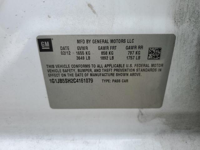 1G1JB5SH2C4161079 - 2012 CHEVROLET SONIC LS WHITE photo 12