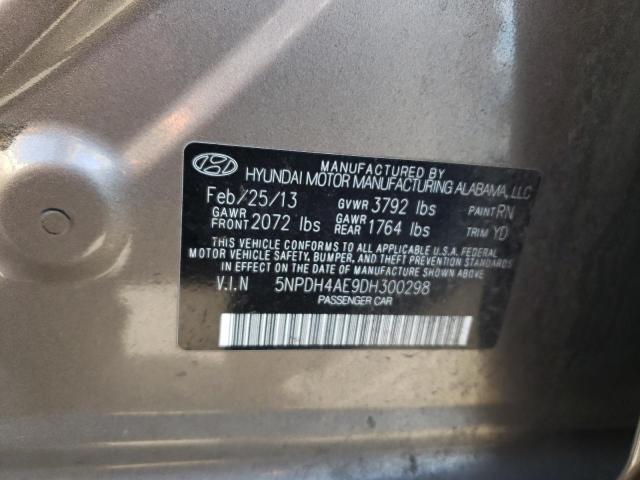 5NPDH4AE9DH300298 - 2013 HYUNDAI ELANTRA GLS GRAY photo 12