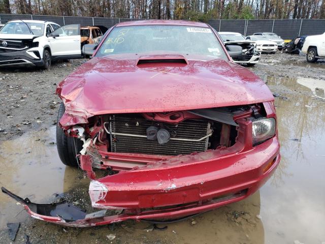 1ZVFT80N575370060 - 2007 FORD MUSTANG RED photo 5