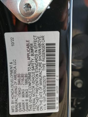19XFL2H80NE025079 - 2022 HONDA CIVIC SPORT 黑色 照片 12
