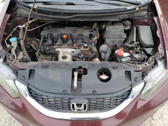 2HGFB2F55DH563437 - 2013 HONDA CIVIC LX MAROON photo 11