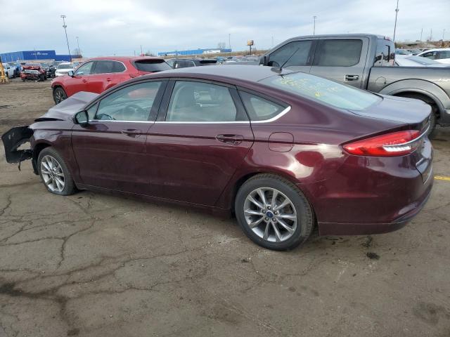 3FA6P0H78HR406231 - 2017 FORD FUSION SE BURGUNDY photo 2