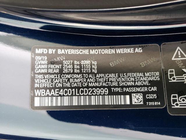 WBAAE4C01LCD23999 - 2020 BMW 840XI BLUE photo 12