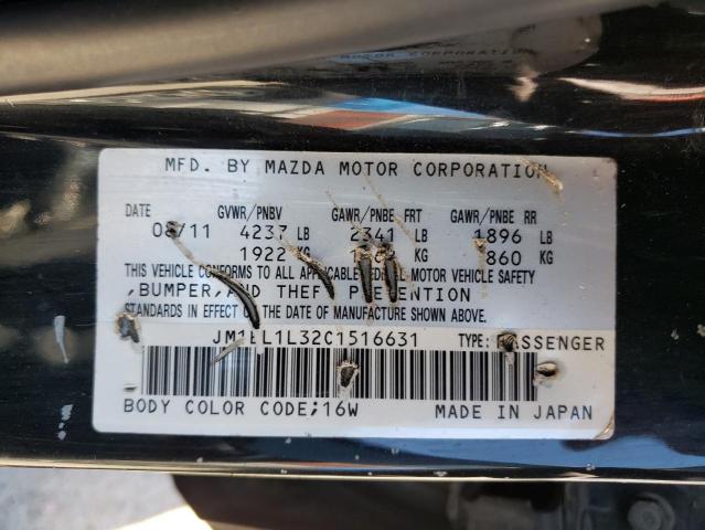 JM1BL1L32C1516631 - 2012 MAZDA SPEED 3 BLACK photo 12