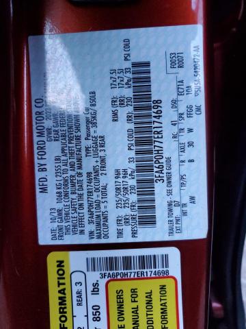 3FA6P0H77ER174698 - 2014 FORD FUSION SE RED photo 12