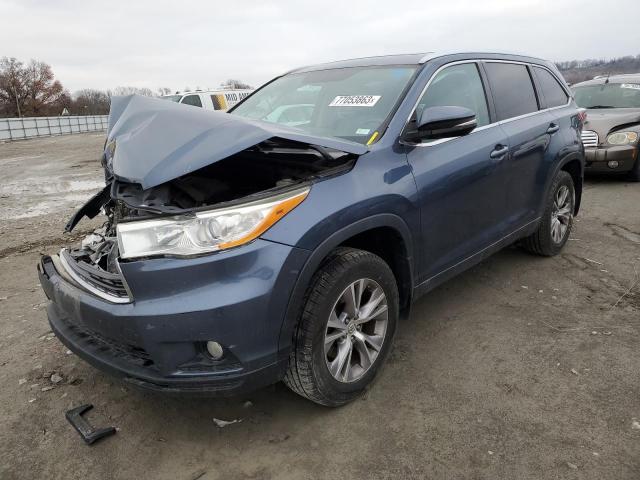 5TDJKRFH3ES012213 - 2014 TOYOTA HIGHLANDER XLE BLUE photo 1