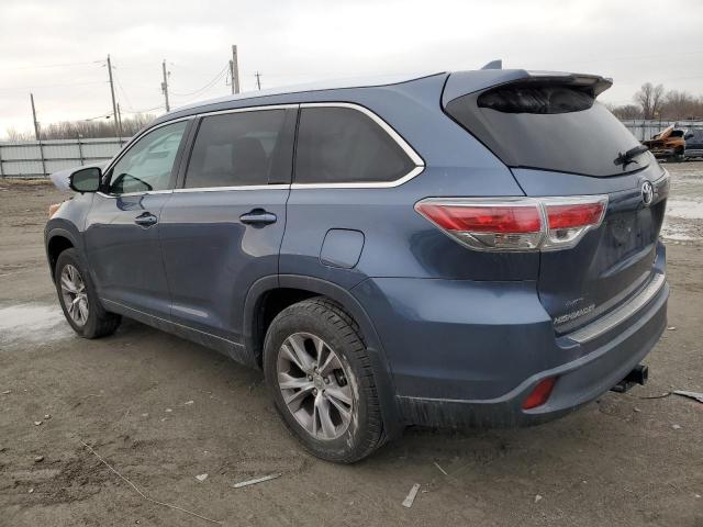 5TDJKRFH3ES012213 - 2014 TOYOTA HIGHLANDER XLE BLUE photo 2