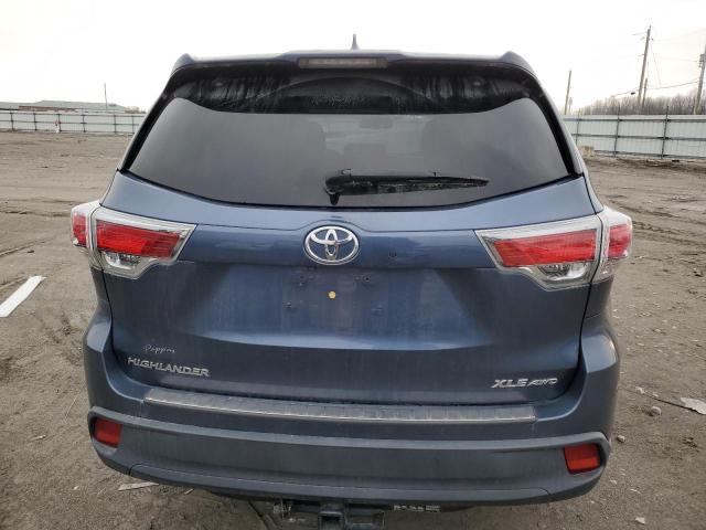 5TDJKRFH3ES012213 - 2014 TOYOTA HIGHLANDER XLE BLUE photo 6
