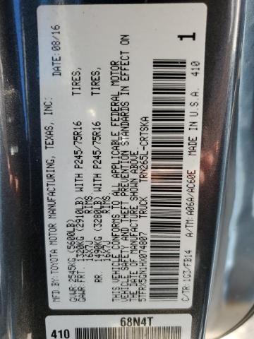 5TFRX5GN1HX074807 - 2017 TOYOTA TACOMA ACCESS CAB ნაცრისფერი ფოტო 12