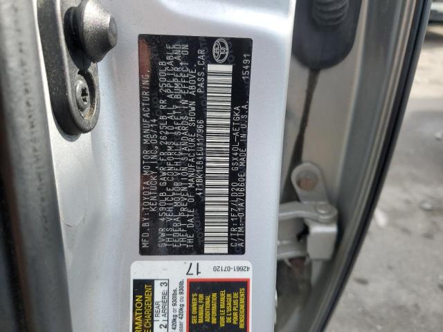 4T1BK1EB4EU117966 - 2014 TOYOTA AVALON BASE 银色 照片 12