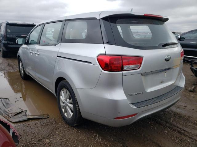 KNDMA5C15F6079896 - 2015 KIA SEDONA L SILVER photo 2