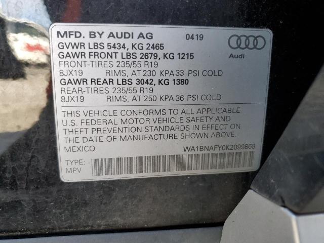 WA1BNAFY0K2099868 - 2019 AUDI Q5 PREMIUM PLUS BLACK photo 14