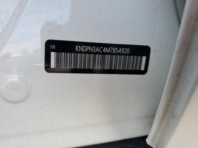 KNDPN3AC4M7854920 - 2021 KIA SPORTAGE EX WHITE photo 12