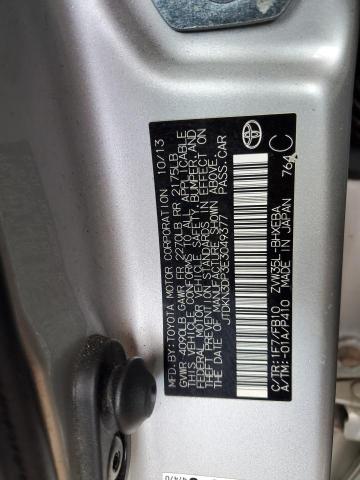 JTDKN3DP3E3049377 - 2014 TOYOTA PRIUS PLUG SILVER photo 12