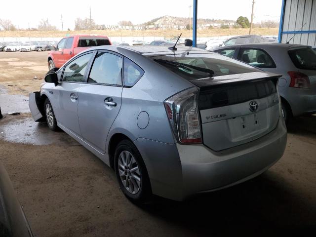 JTDKN3DP3E3049377 - 2014 TOYOTA PRIUS PLUG SILVER photo 2