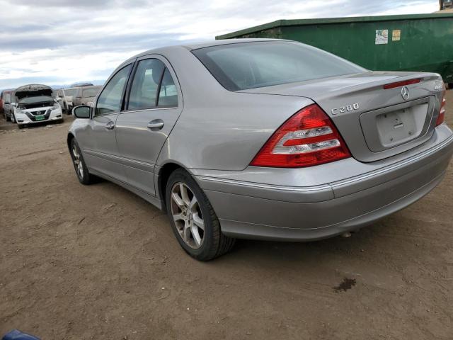 WDBRF92H37F908378 - 2007 MERCEDES-BENZ C 280 4MATIC SILVER photo 2