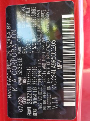 KNDC34LA9R5161205 - 2024 KIA EV6 LIGHT RED photo 13