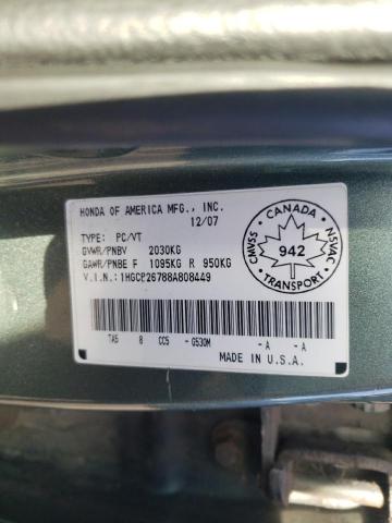 1HGCP26788A808449 - 2008 HONDA ACCORD EX GRAY photo 12