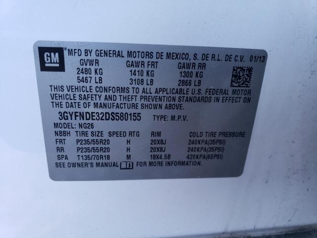 3GYFNDE32DS580155 - 2013 CADILLAC SRX PERFORMANCE COLLECTION Ақ фото 13