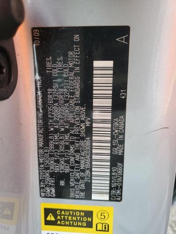 2T2BK1BA6AC030864 - 2010 LEXUS RX 350 SILVER photo 13