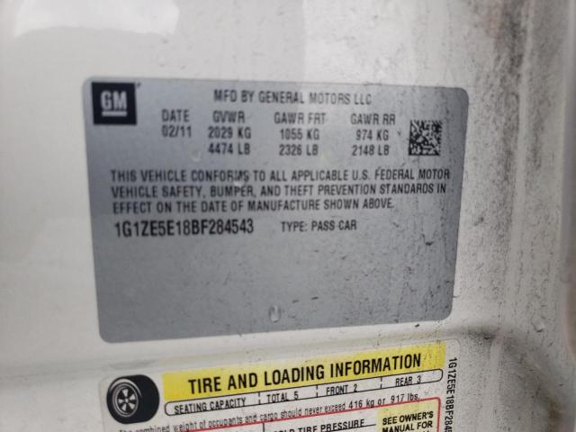 1G1ZE5E18BF284543 - 2011 CHEVROLET MALIBU LTZ თეთრი ფოტო 12