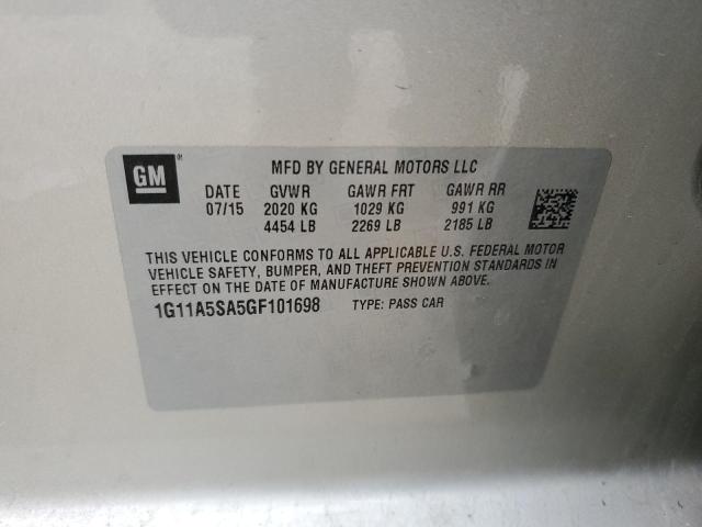 1G11A5SA5GF101698 - 2016 CHEVROLET MALIBU LIM LS ოქროსფერი ფოტო 12