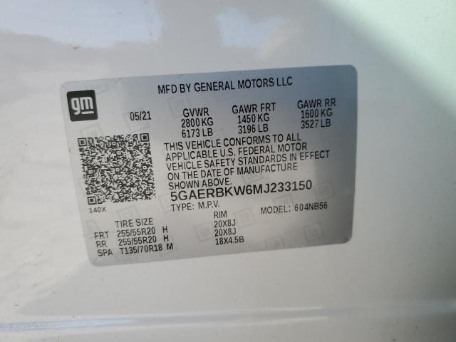5GAERBKW6MJ233150 - 2021 BUICK ENCLAVE ESSENCE Ağ foto 14