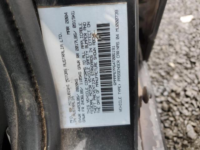 6MMAP67P64T006191 - 2004 MITSUBISHI DIAMANTE LS BLACK photo 12