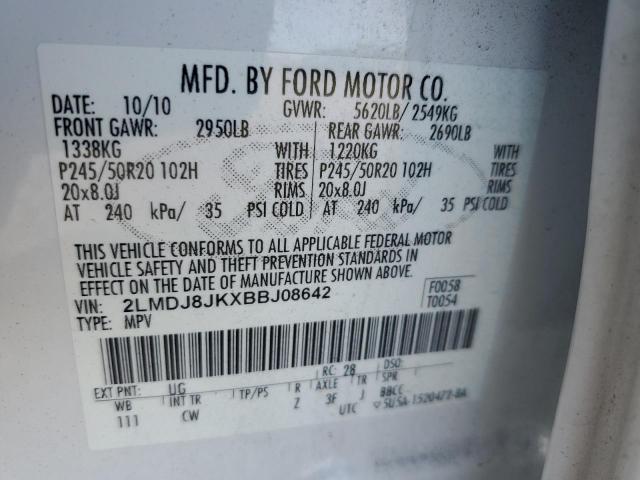2LMDJ8JKXBBJ08642 - 2011 LINCOLN MKX AWD Ağ foto 13