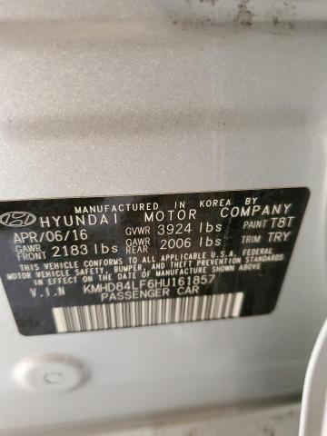 KMHD84LF6HU161857 - 2017 HYUNDAI ELANTRA SE SILVER photo 12