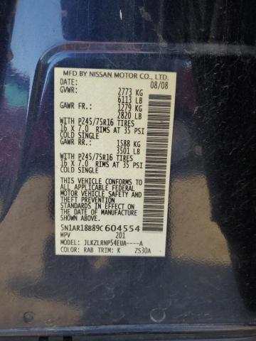 5N1AR18B89C604554 - 2009 NISSAN PATHFINDER S BLUE photo 12