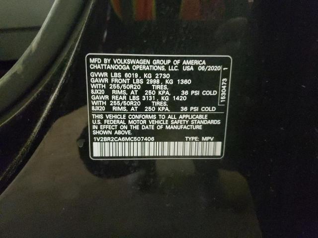 1V2BR2CA6MC507406 - 2021 VOLKSWAGEN ATLAS SEL BLACK photo 13