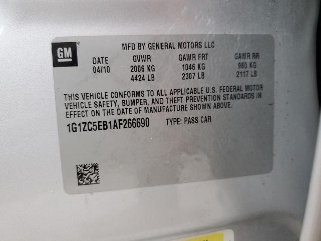 1G1ZC5EB1AF266690 - 2010 CHEVROLET MALIBU 1LT SILVER photo 13