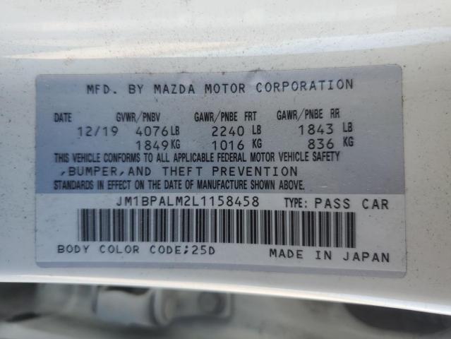 JM1BPALM2L1158458 - 2020 MAZDA 3 WHITE photo 12