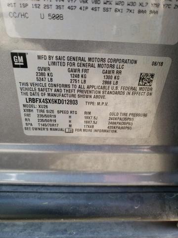 LRBFX4SX6KD012803 - 2019 BUICK ENVISION PREMIUM II Gümüş foto 12